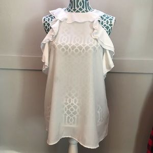 Wool Donny Sleeveless Ruffle Detail Top